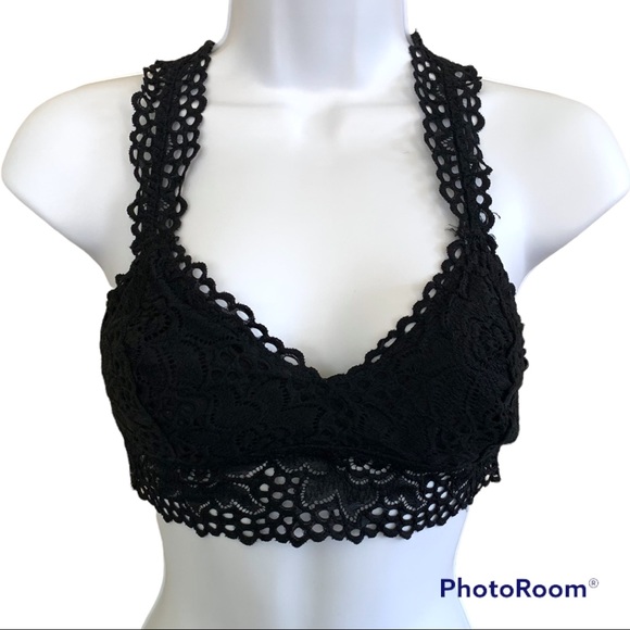 Aerie Women’s Black Racerback Eyelet Bralette - Picture 2 of 6